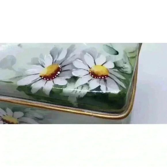 Antique Limoges Large Trinket Jewelry Box PL France Hand Painted Daisy Vintage - Picture 2 of 10